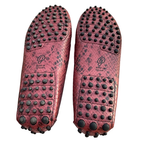 M Gemi Italian Printed Leather Wine & Black Driving Moccasins Size EU 38 US7 - Picture 6 of 16